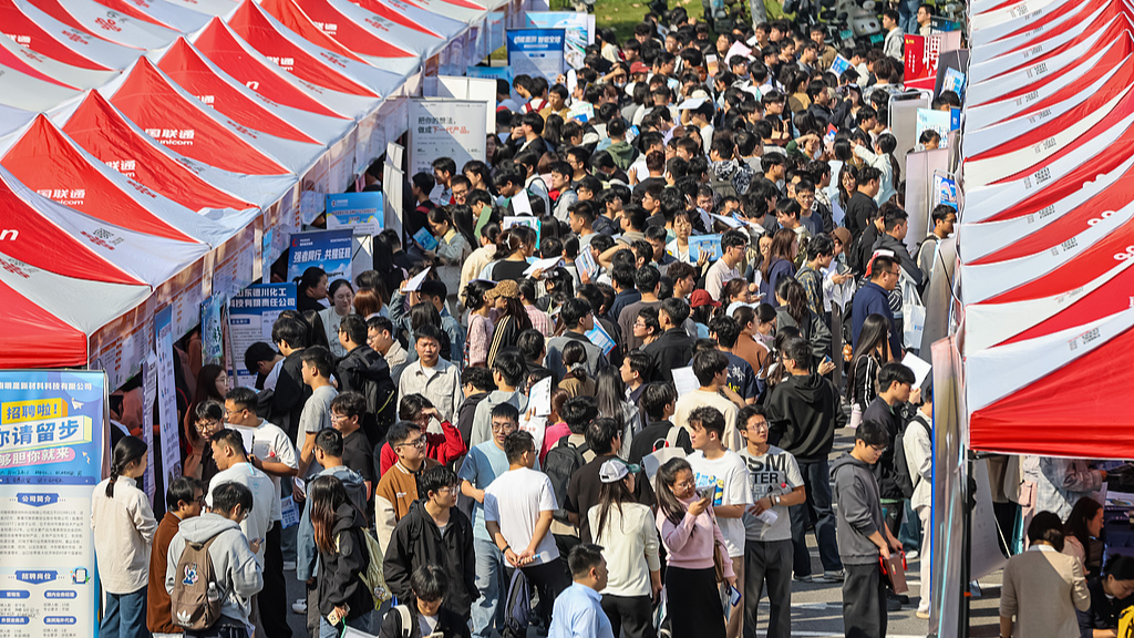 Candidates at a job fair in Zhengzhou, central China's Henan Province, October 9, 2026. /VCG