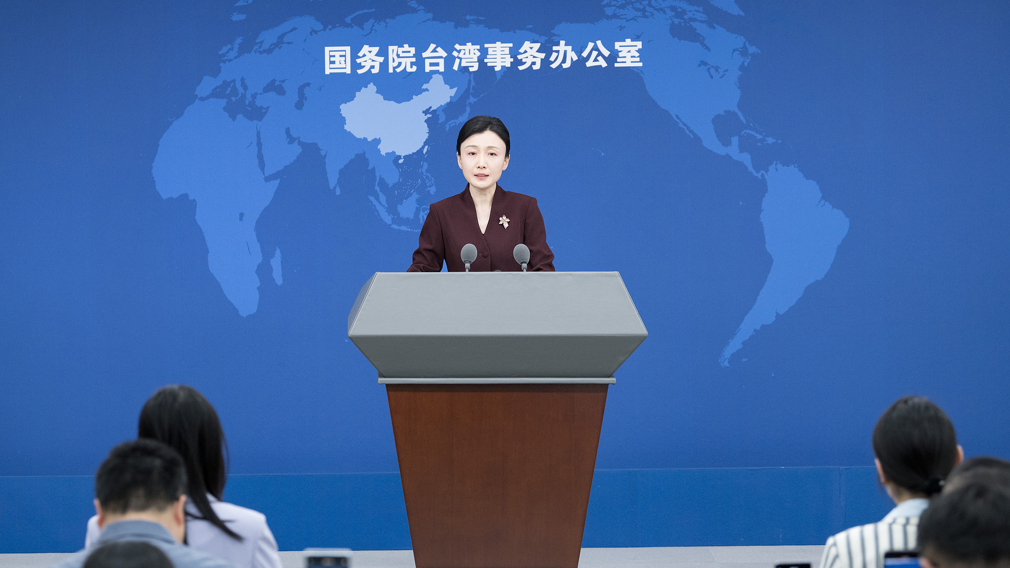 A file photo of Zhang Han, spokesperson for the State Council Taiwan Affairs Office. /VCG
