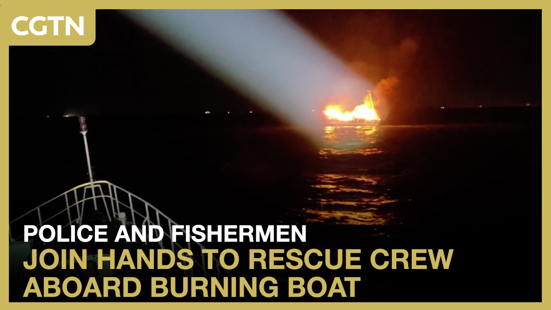 8 rescued from burning boat in south China