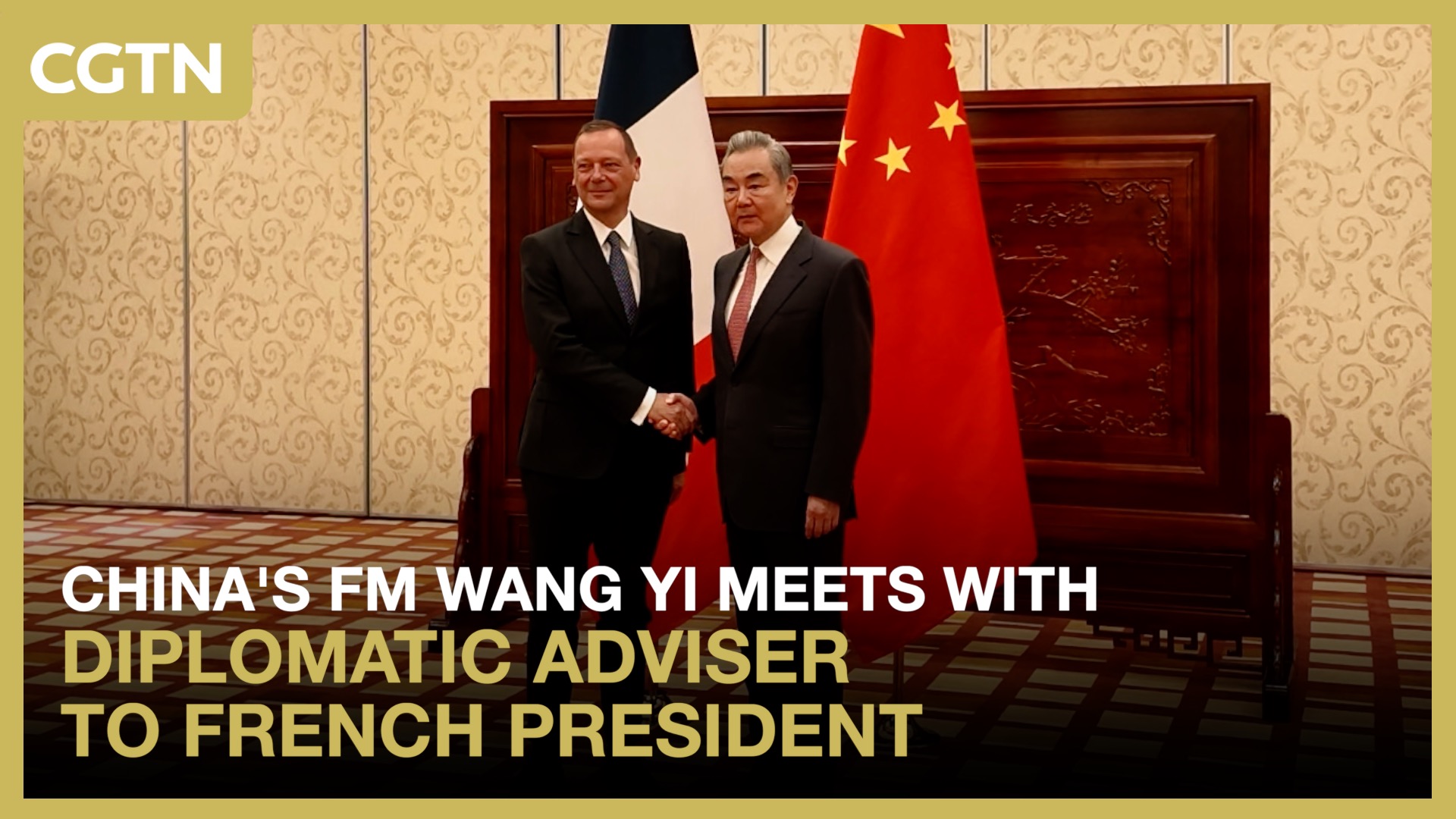 China's FM Wang Yi meets with diplomatic adviser to French president