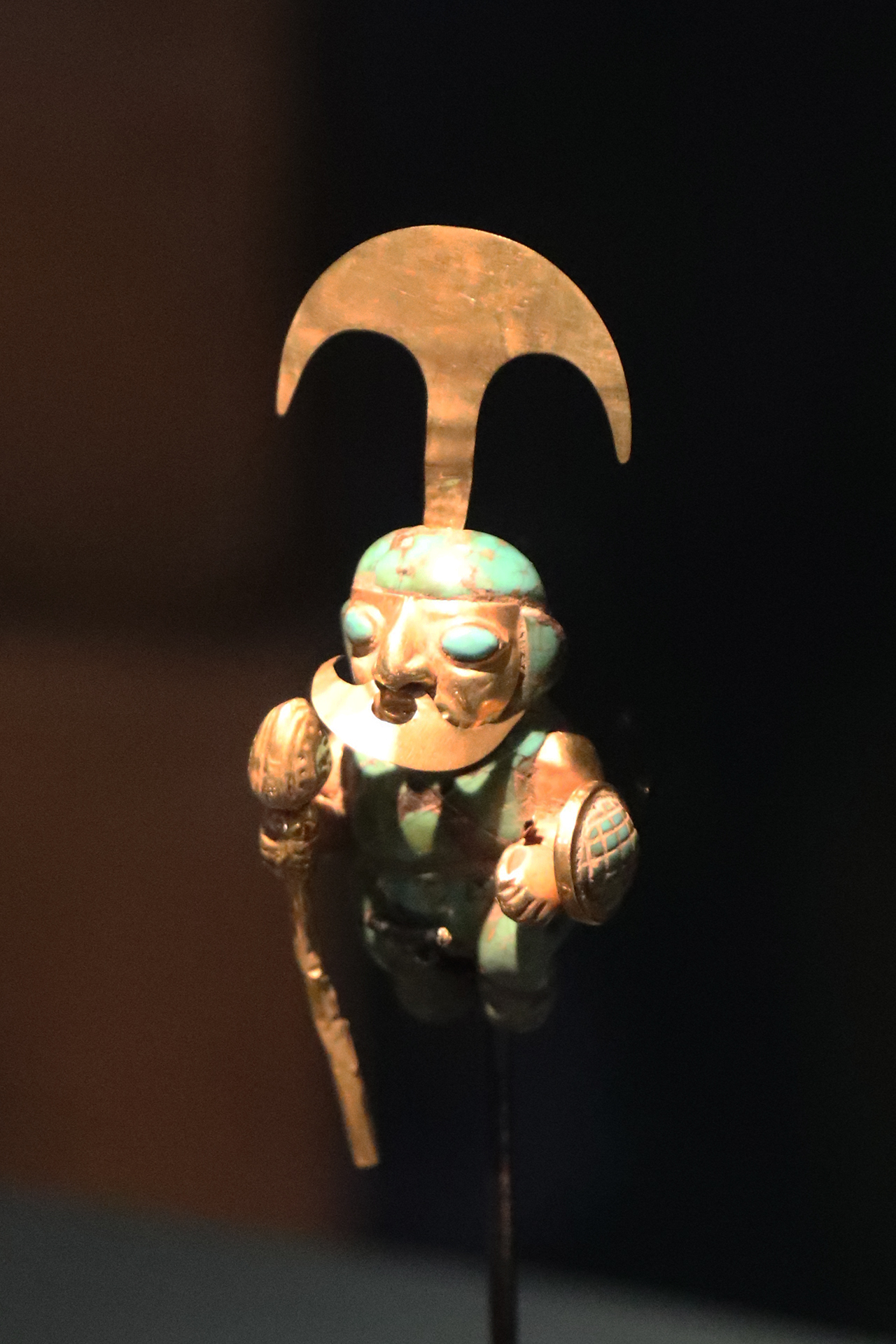 A warrior figurine is seen on display at the 