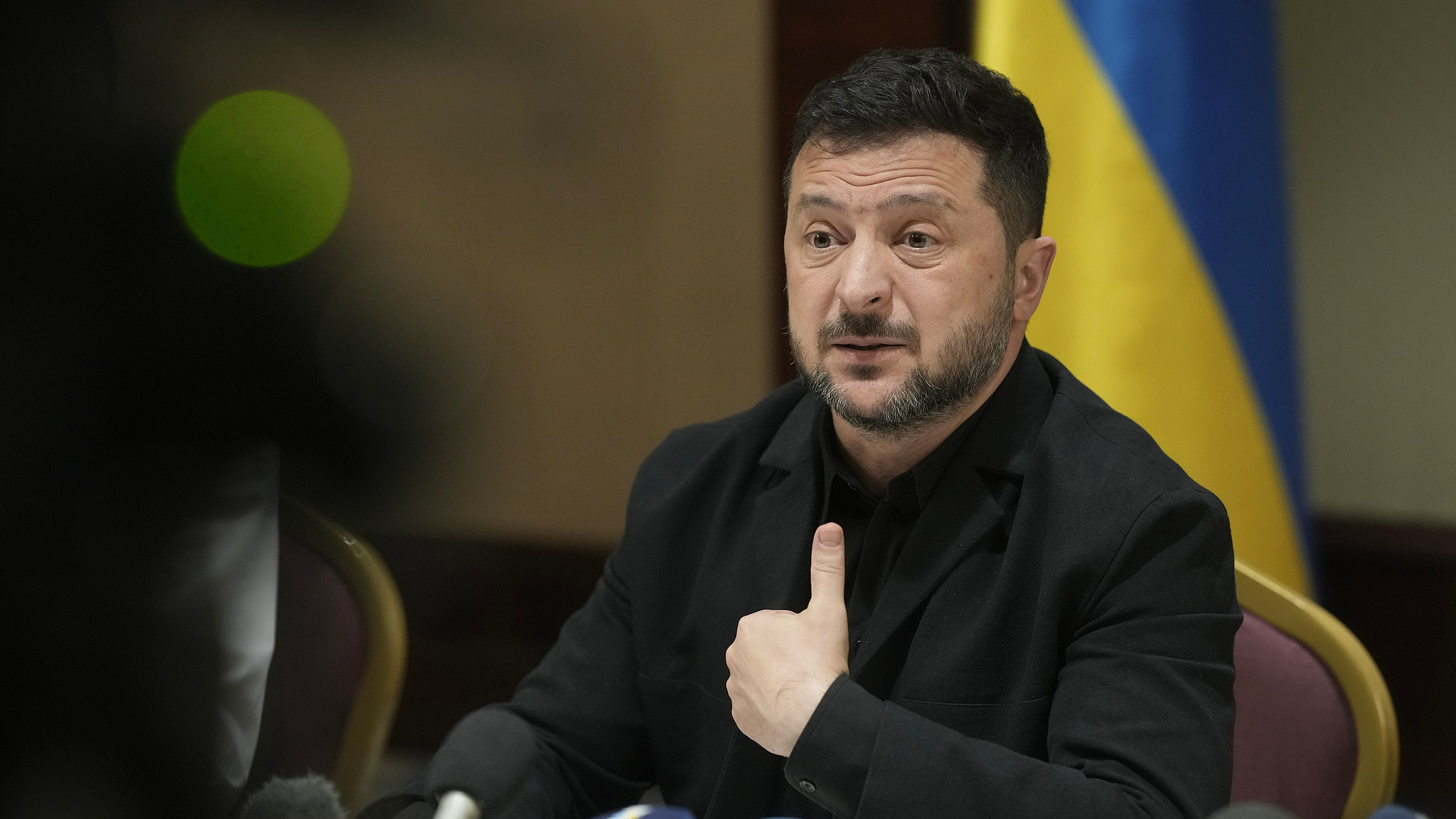 Ukrainian President Volodymyr Zelenskyy speaks at a press conference in Kyiv, Ukraine, October 4, 2026. /VCG