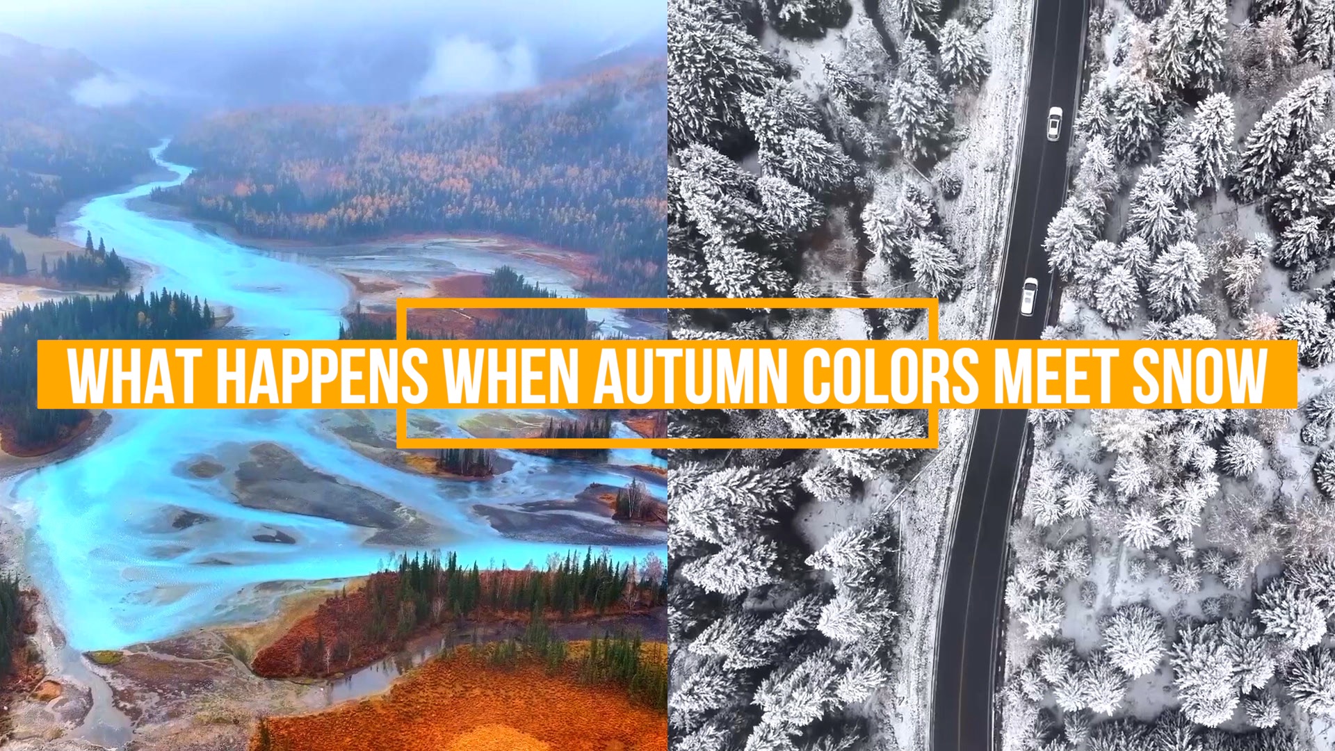 What happens when autumn colors meet snow in Xinjiang?