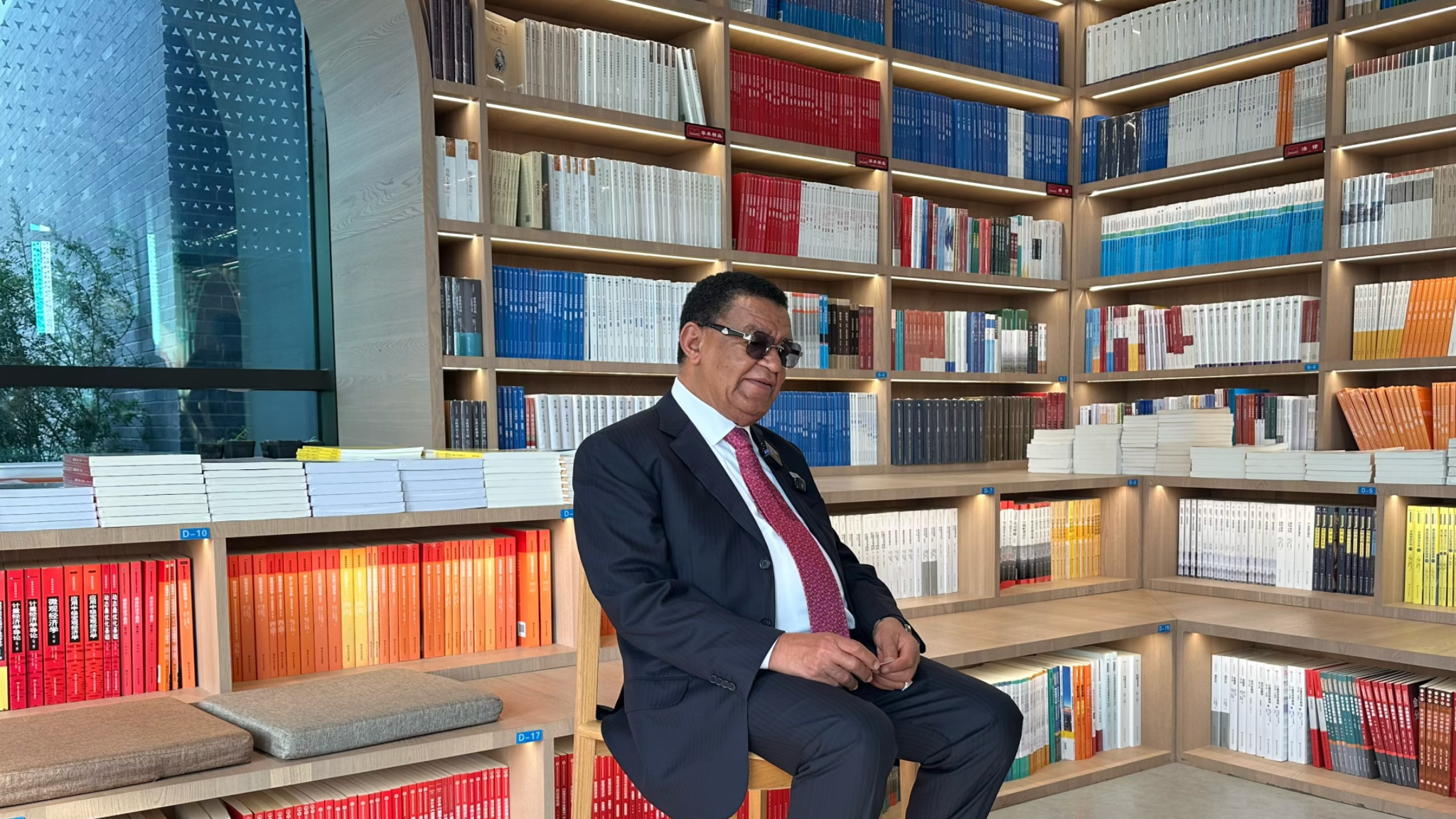 Former Ethiopian President Mulatu Teshome takes an interview on the sidelines of the Mingde Strategic Dialogue 2026 in Beijing, China, October 11, 2026. /CGTN