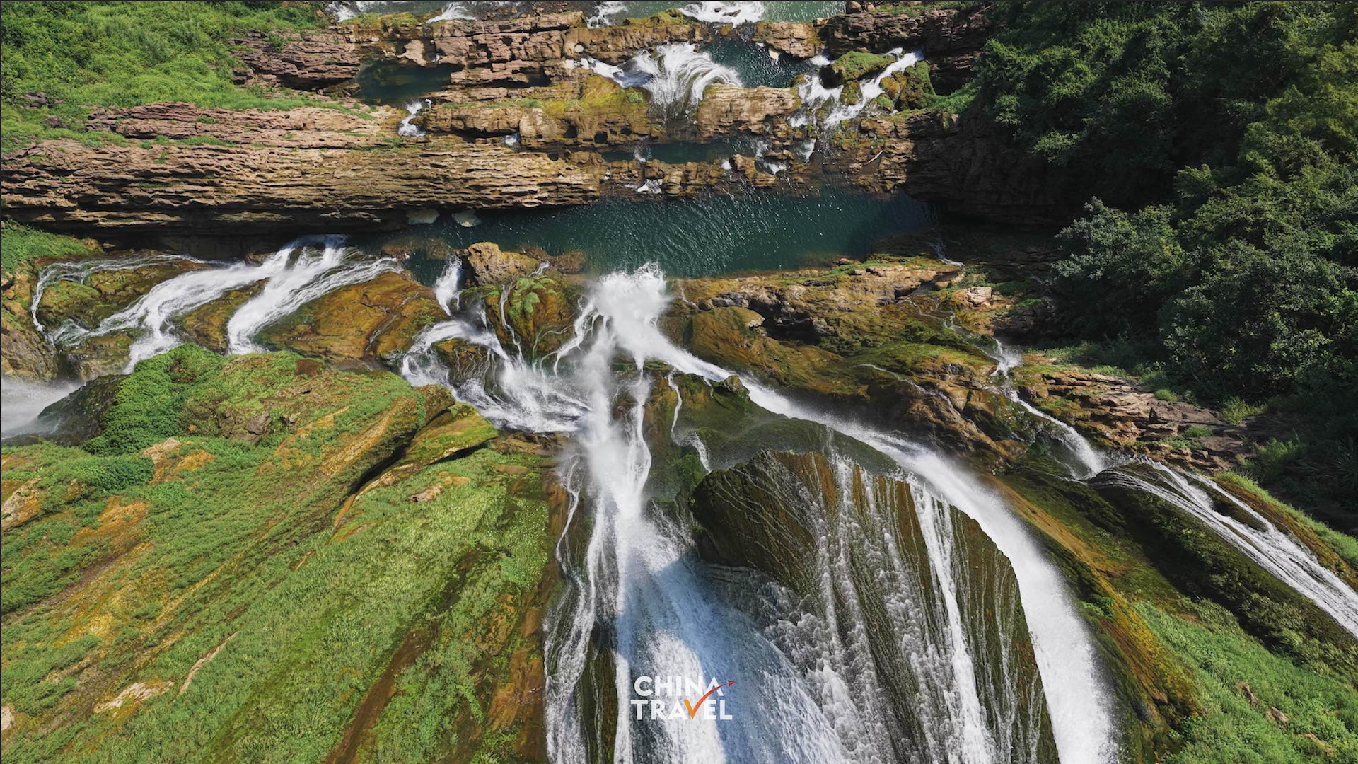 Dishuitan Waterfall in Guizhou plunges around 410 meters, making it the province’s highest waterfall. /CGTN
