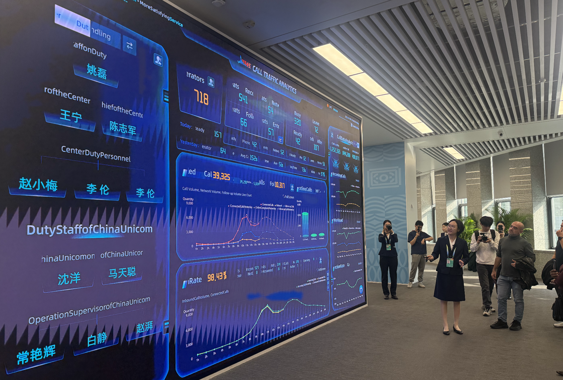Media representatives from the Global South visit the Beijing Citizen Hotline Service Center to learn firsthand how the system operates and how digital and intelligent technologies are being applied to public services, October 9, Beijing. Zaruhi Poghosyan/CGTN