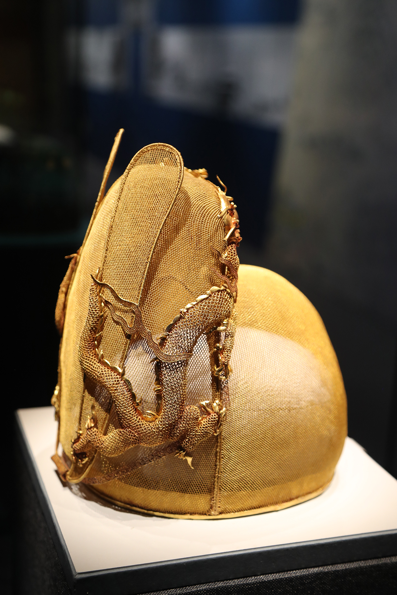 The Gold Winged Crown of Emperor Wanli from the Ming Dynasty is seen on display at the Capital Museum in Beijing on October 10, 2026. /CGTN