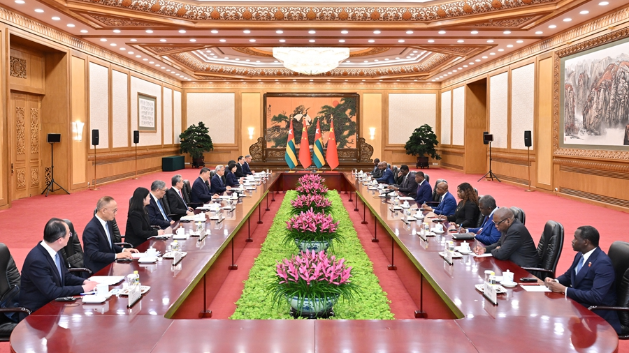 Chinese President Xi Jinping meets with President of the Council of the Togolese Republic Faure Essozimna Gnassingbé, October 13, 2026. /Xinhua