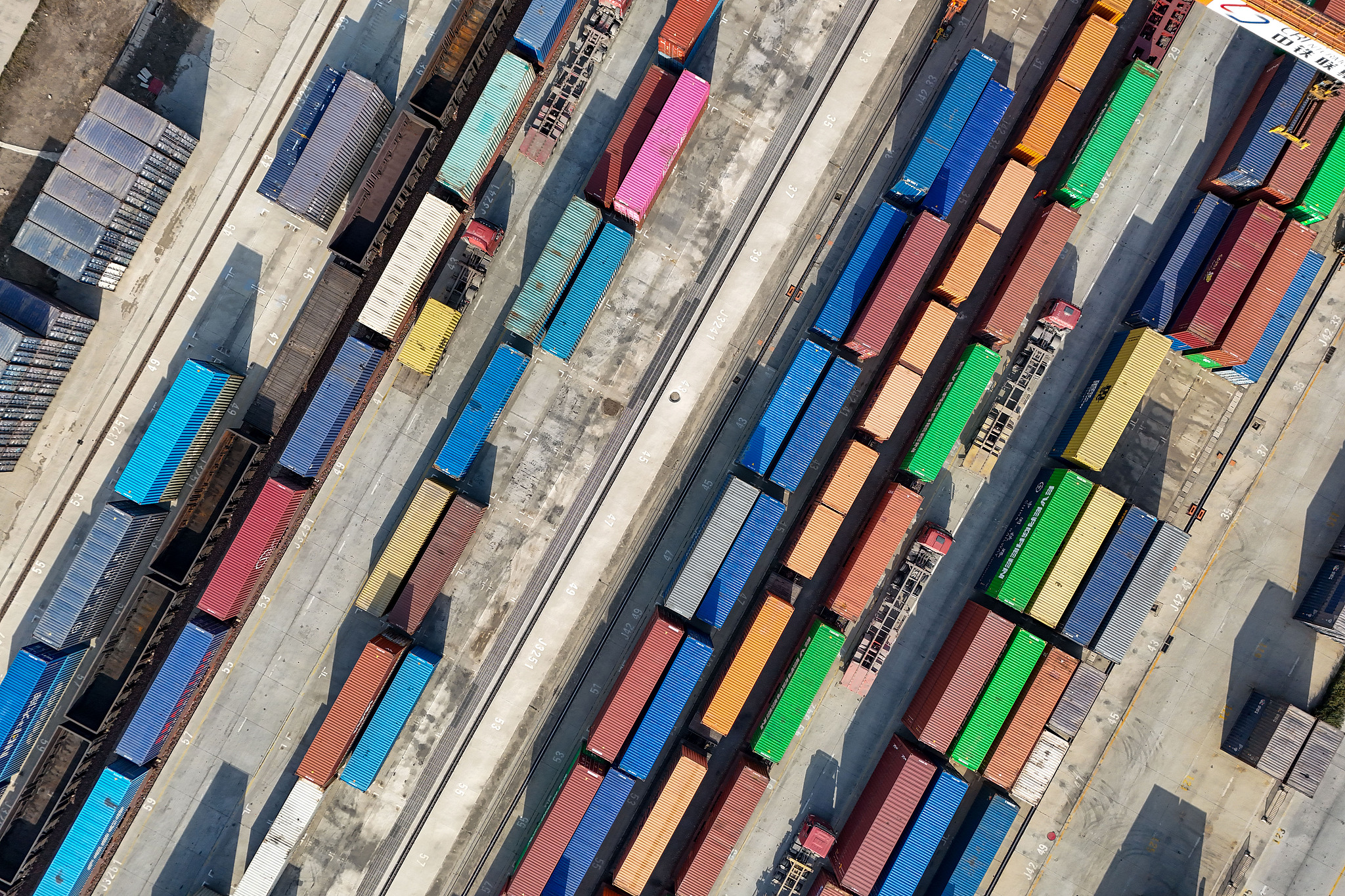 A China-Europe Railway Express train is prepared for departure at the Zhengzhou Assembly Center in Zhengzhou, Henan Province, China, March 20, 2024. /VCG