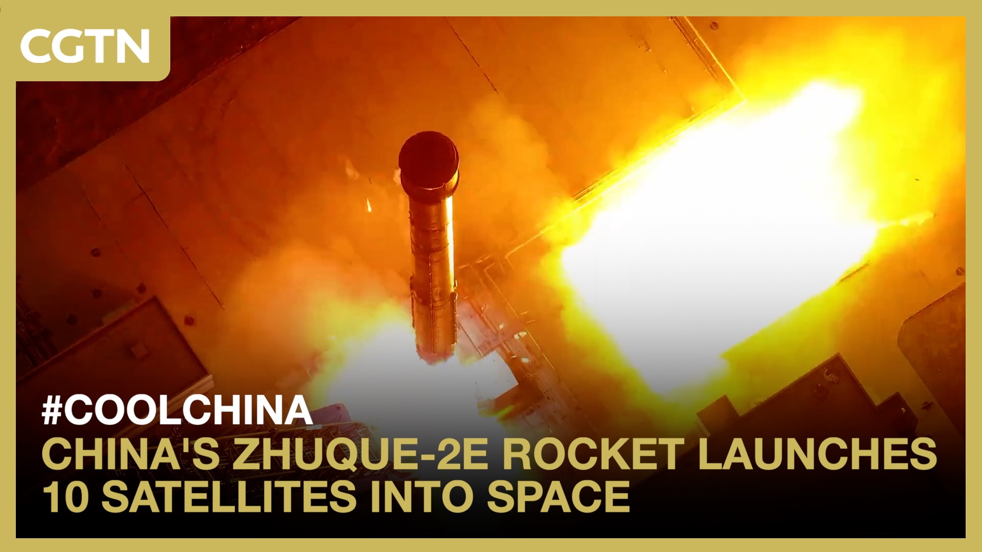 China's Zhuque-2E rocket launches 10 satellites into space