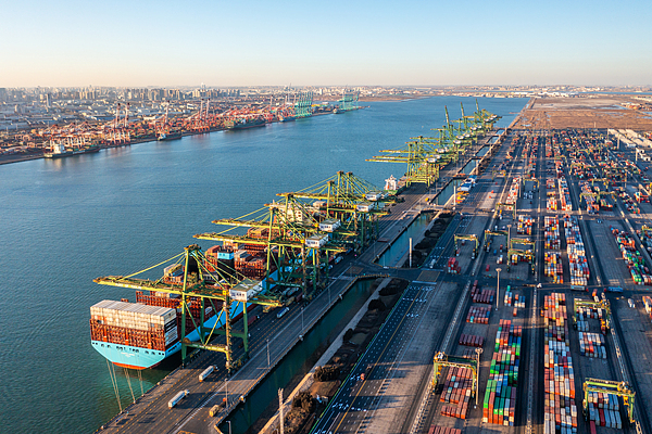 An aerial view of Tianjin Port in Binhai New Area, Tianjin, China. /VCG