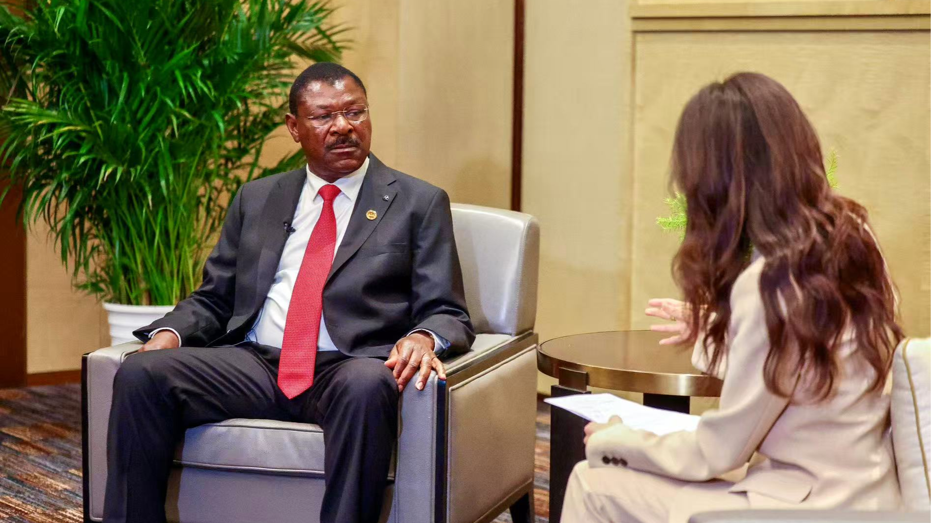 Kenyan National Assembly Speaker Moses Wetang'ula speaks with CGTN reporter Guo Yan, October 12, 2026. 
