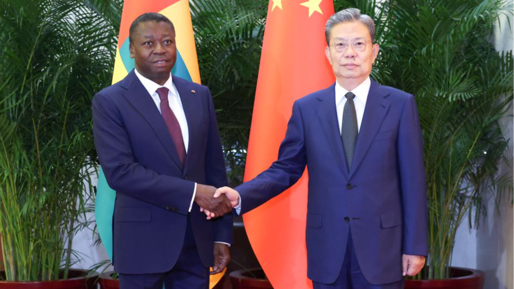 Zhao Leji meets with the president of the Council of the Togolese Republic Faure Essozimna Gnassingbé in Beijing, China, October 13, 2026. /Xinhua