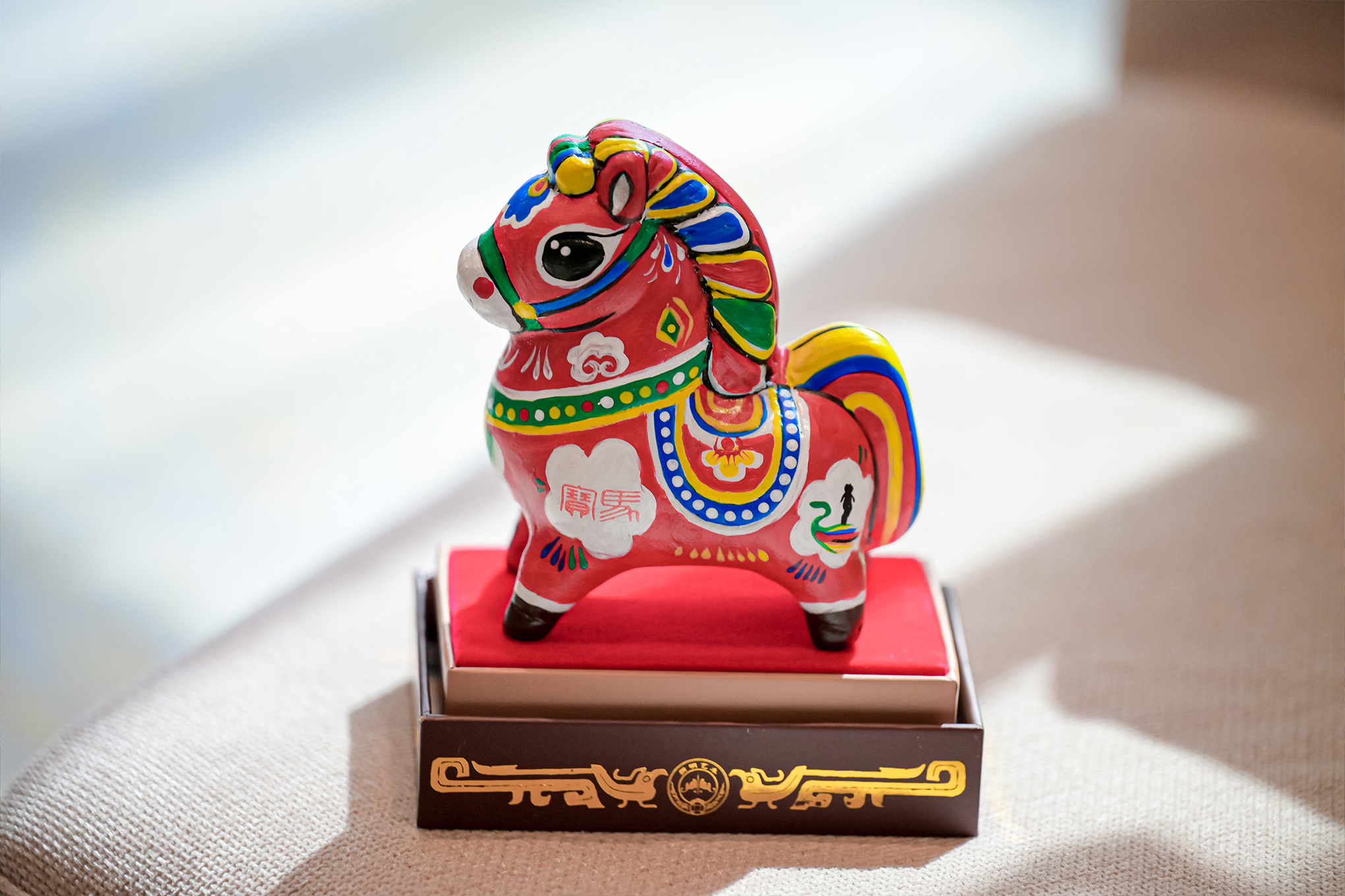 2026 Baoji Marathon mascot, a galloping horse inspired by local painted clay sculptures in Baoji,October 15, 2026. 