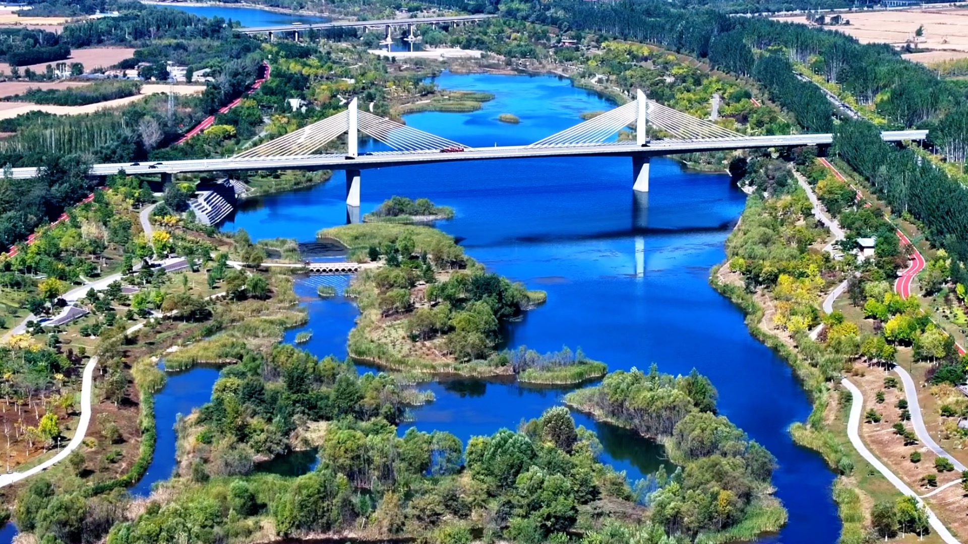 The Fenhe River in Taiyuan City, Shanxi Province, northern China, October 12, 2026. / CGTN