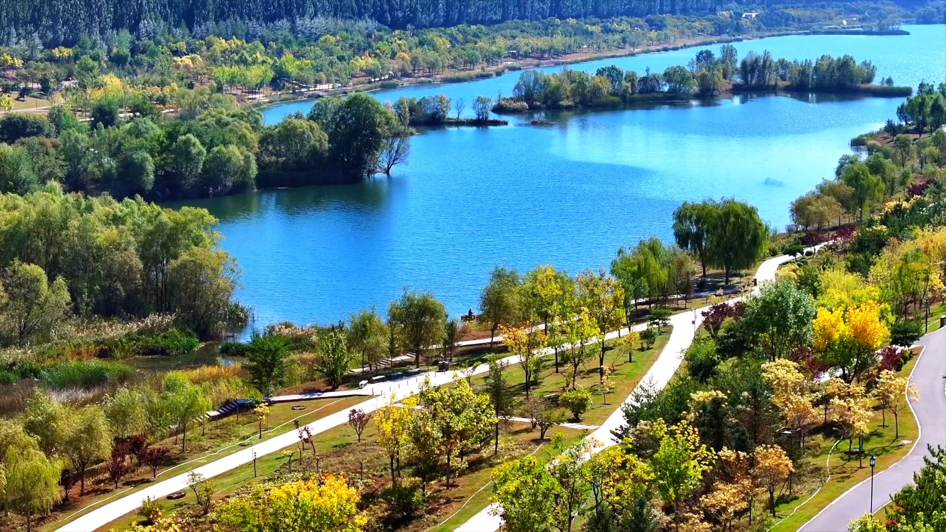 The Fenhe River in Taiyuan City, Shanxi Province, northern China, October 12, 2026. / CGTN