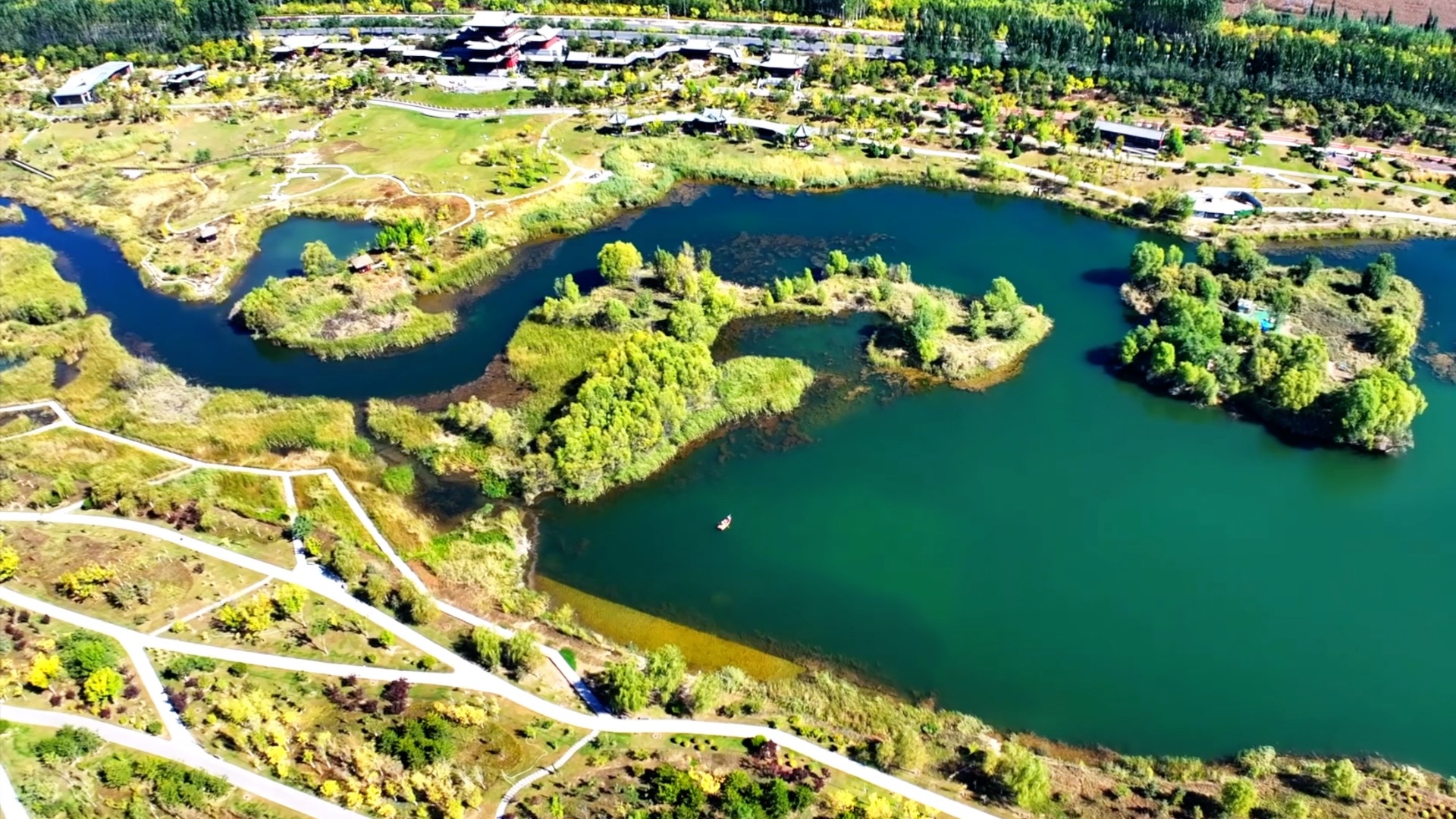 The Fenhe River in Taiyuan City, Shanxi Province, northern China, October 12, 2026. / CGTN