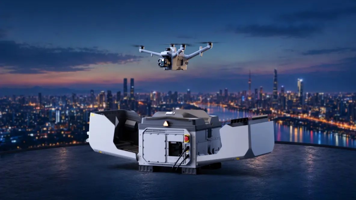 A render of the DJI Dock 4. /DJI