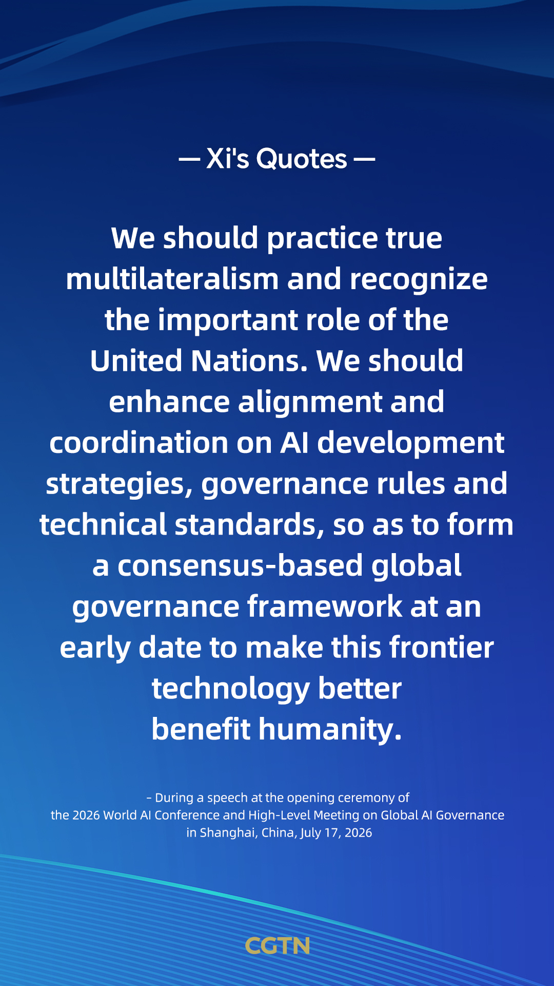 President Xi Jinping's key quotes on global governance