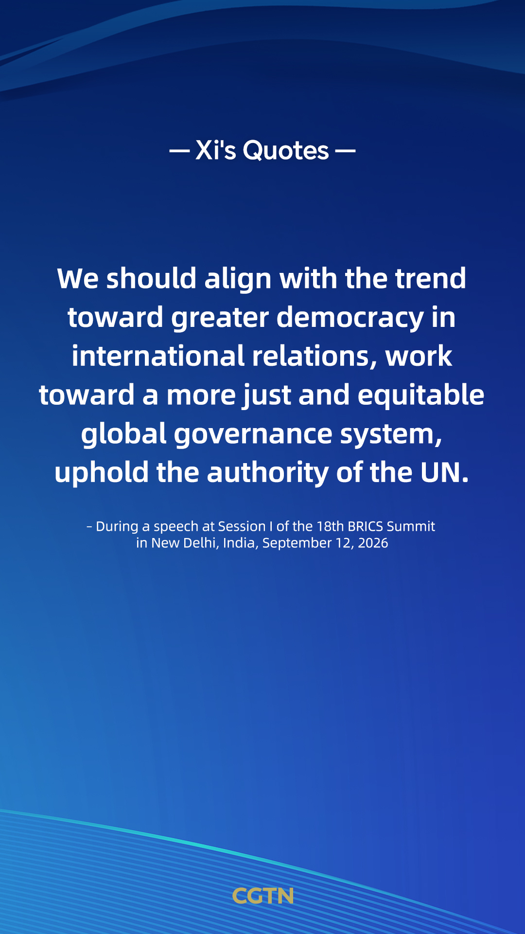 President Xi Jinping's key quotes on global governance