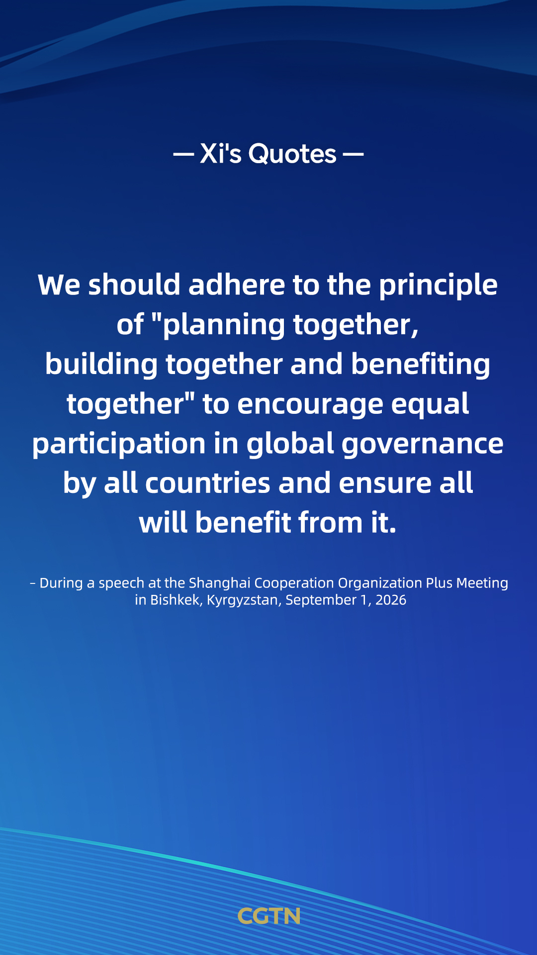 President Xi Jinping's key quotes on global governance
