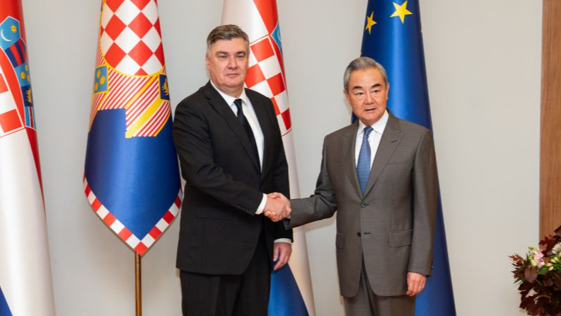 Croatian President Zoran Milanovic meets with visiting Chinese Foreign Minister Wang Yi, also a member of the Political Bureau of the Communist Party of China Central Committee, in Zagreb, Croatia, October 16, 2026. /Xinhua