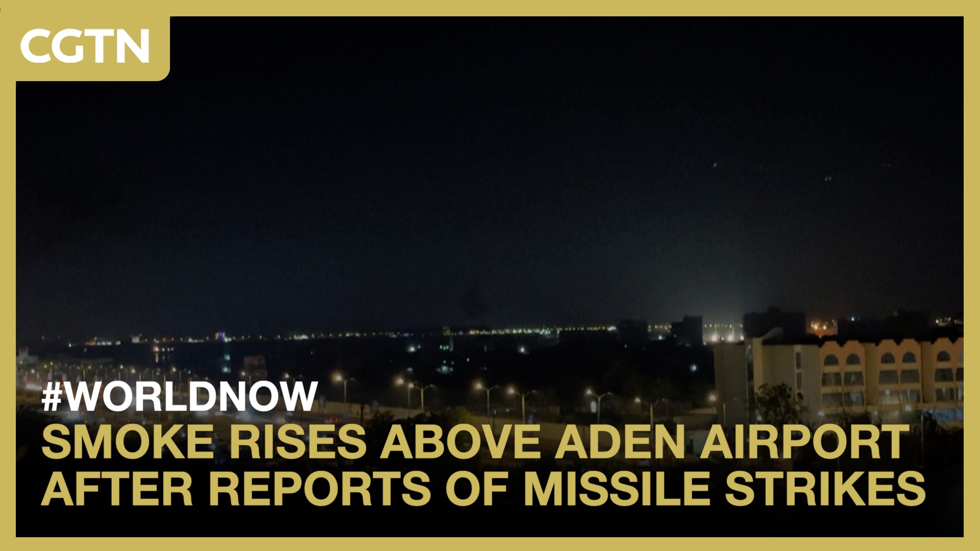 Smoke rises above Aden airport after reports of missile strikes