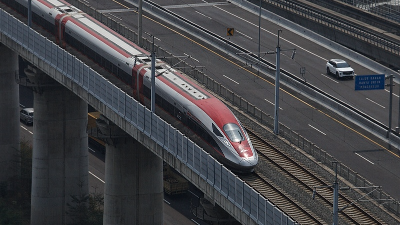 Jakarta-Bandung High-Speed Railway, locally known as Whoosh, passes through Bekasi city, West Java Province, Indonesia, September 25, 2026. /VCG