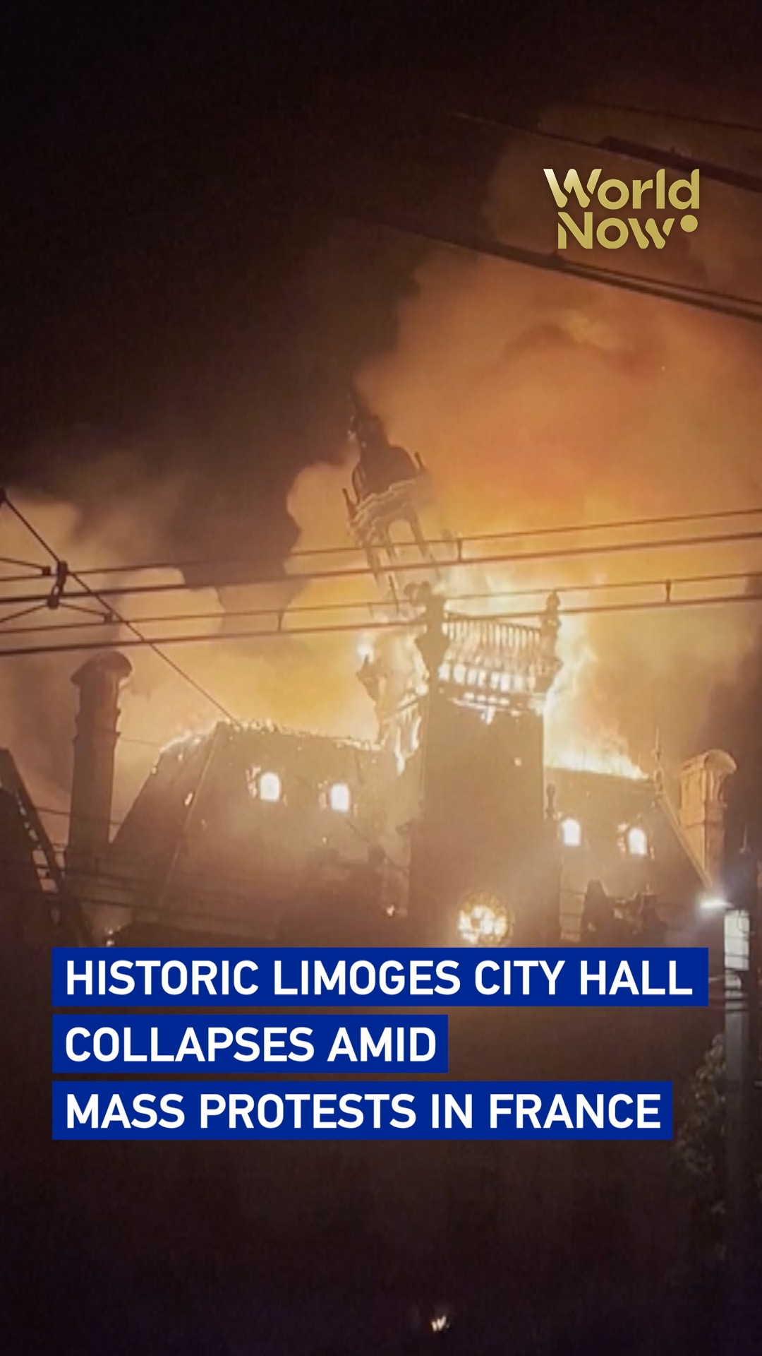 Historic Limoges city hall collapses amid mass protests in France