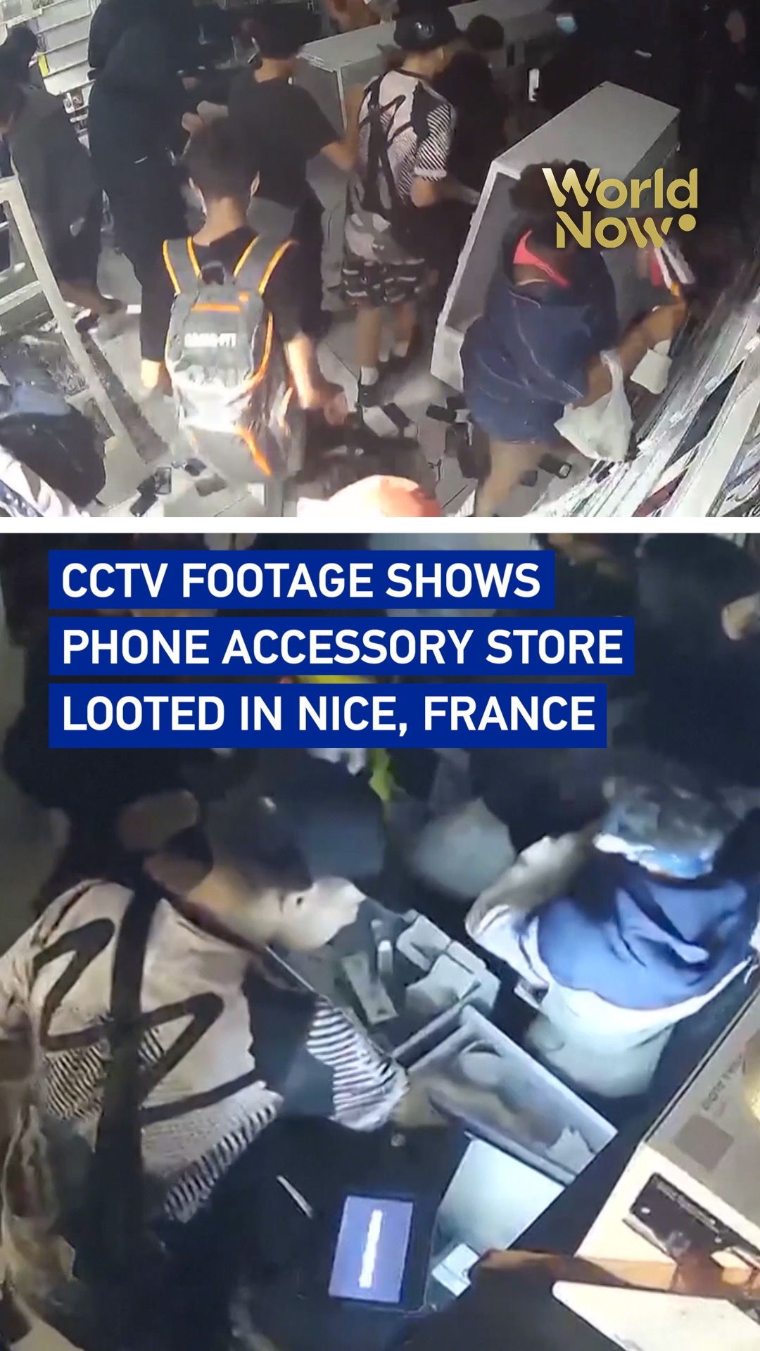 CCTV footage shows phone accessory store looted in Nice, France