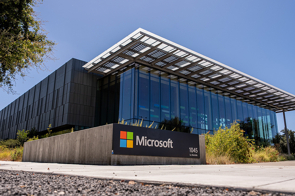 Signage at the Microsoft campus in Mountain View, California, US, July 27, 2026. /VCG