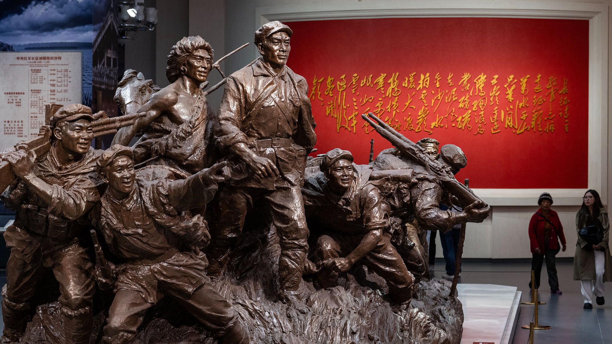 People explore an exhibition marking the 90th anniversary of the victory of the Long March at the Military Museum of the Chinese People's Revolution in Beijing, China, October 21, 2026. /VCG