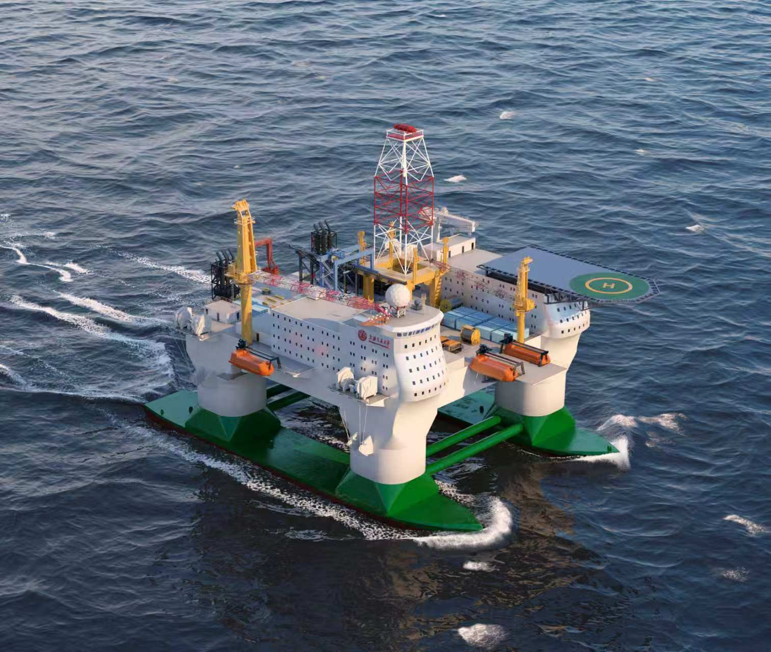 A rendering of the artificial floating island. /Shanghai Waigaoqiao Shipbuilding, CSSC