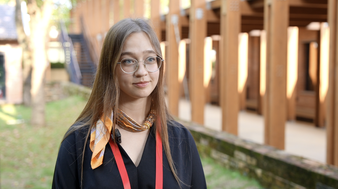 Polina Konovalova, a Russian Gen-Z student at Tsinghua University speaks to CGTN./ CGTN