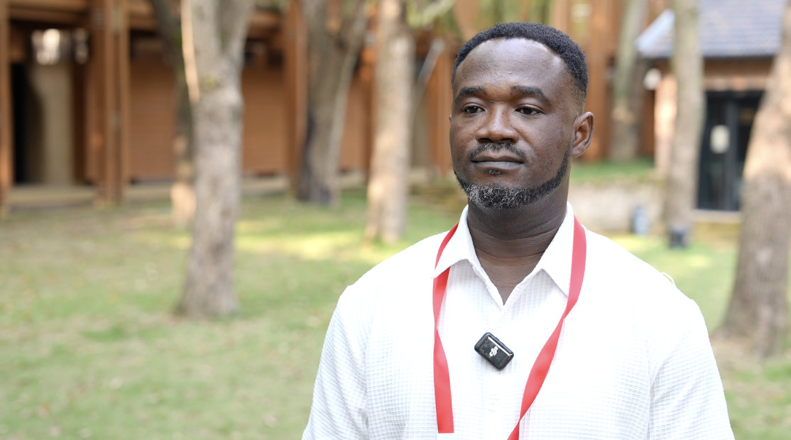 Caleb Dodoo, a Ghana-born ceramic artist speaks to CGTN. /CGTN