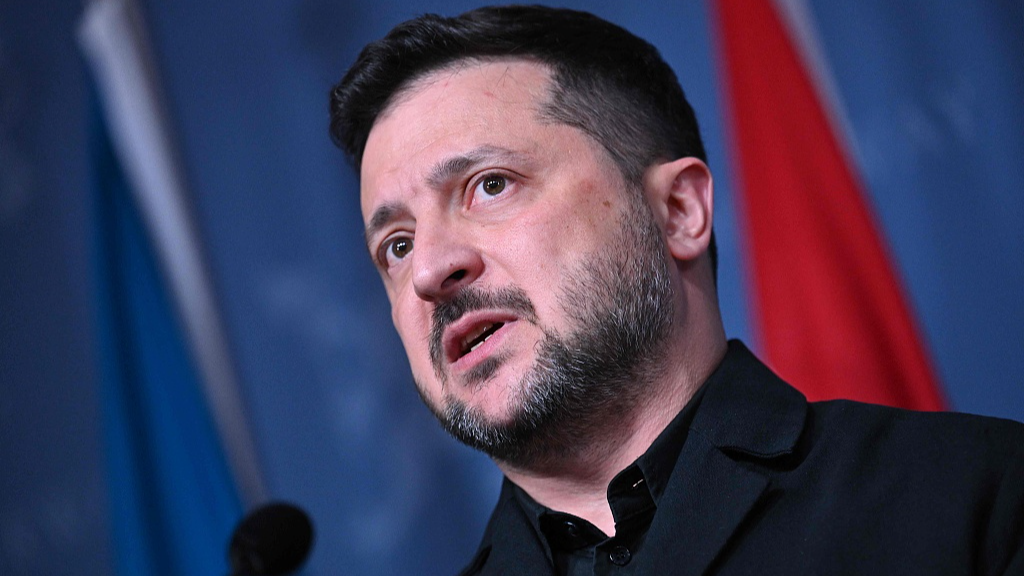Ukrainian President Volodymyr Zelenskyy delivers a joint press conference in Oslo, Norway, where he met US President Donald Trump's special envoy Steve Witkoff, October 20, 2026. /VCG