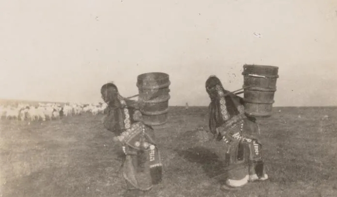 Two people from an ethnic minority group encountered along the Long March. /L. Tom Perry Special Collections at Brigham Young University's Harold B. Lee Library
