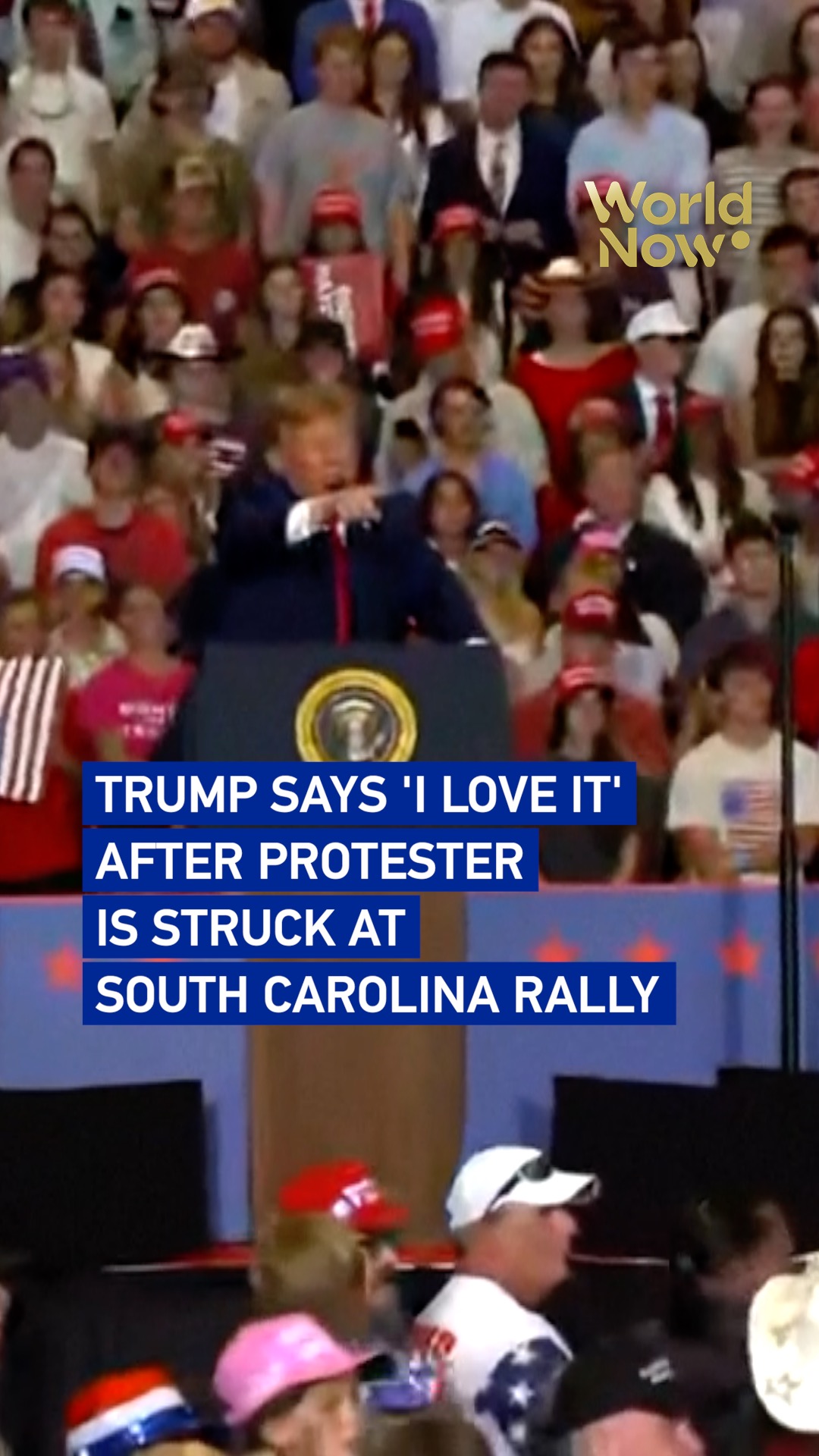 Trump says 'I love it' after protester is struck at South Carolina rally