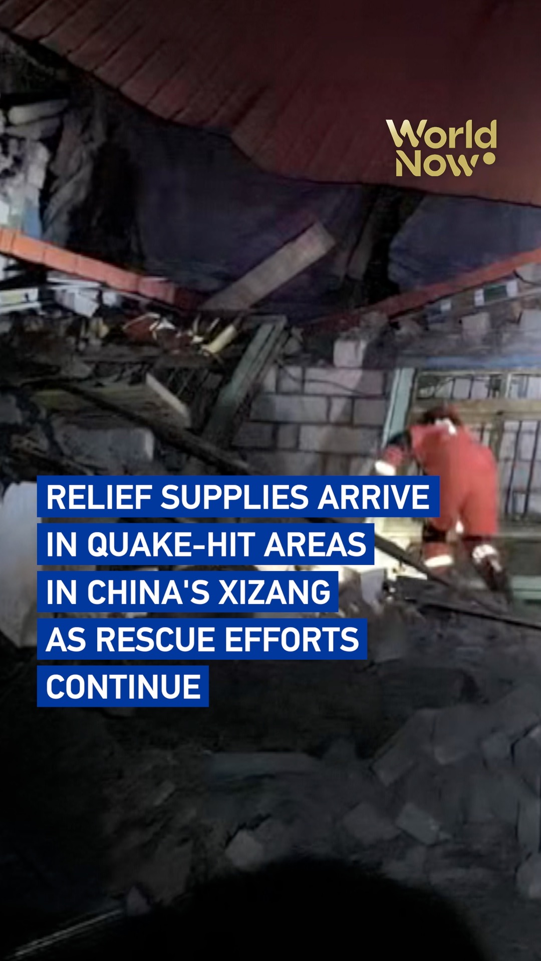 Relief supplies arrive in quake-hit areas in China's Xizang as rescue efforts continue
