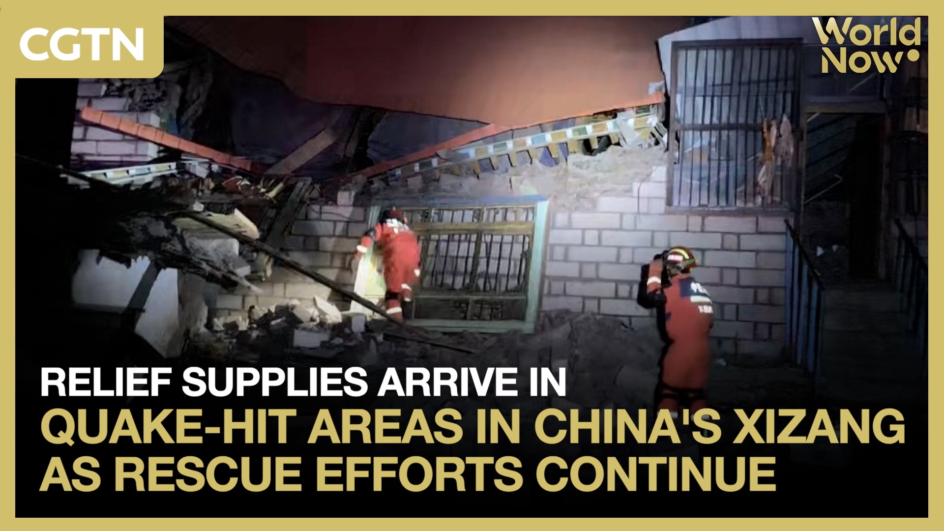 Relief supplies arrive in quake-hit areas in China's Xizang as rescue efforts continue