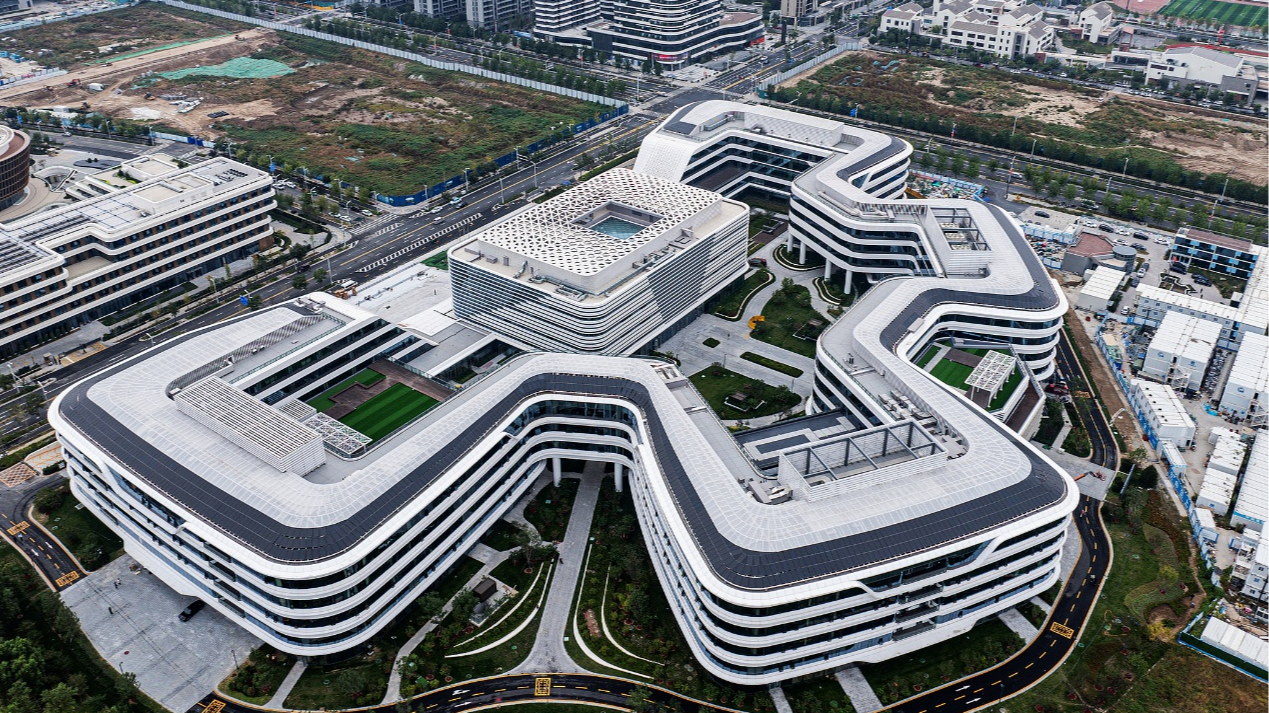 An aerial view of a newly completed building in the Xiong'an New Area, Hebei Province, north China, September 26, 2024. /CFP