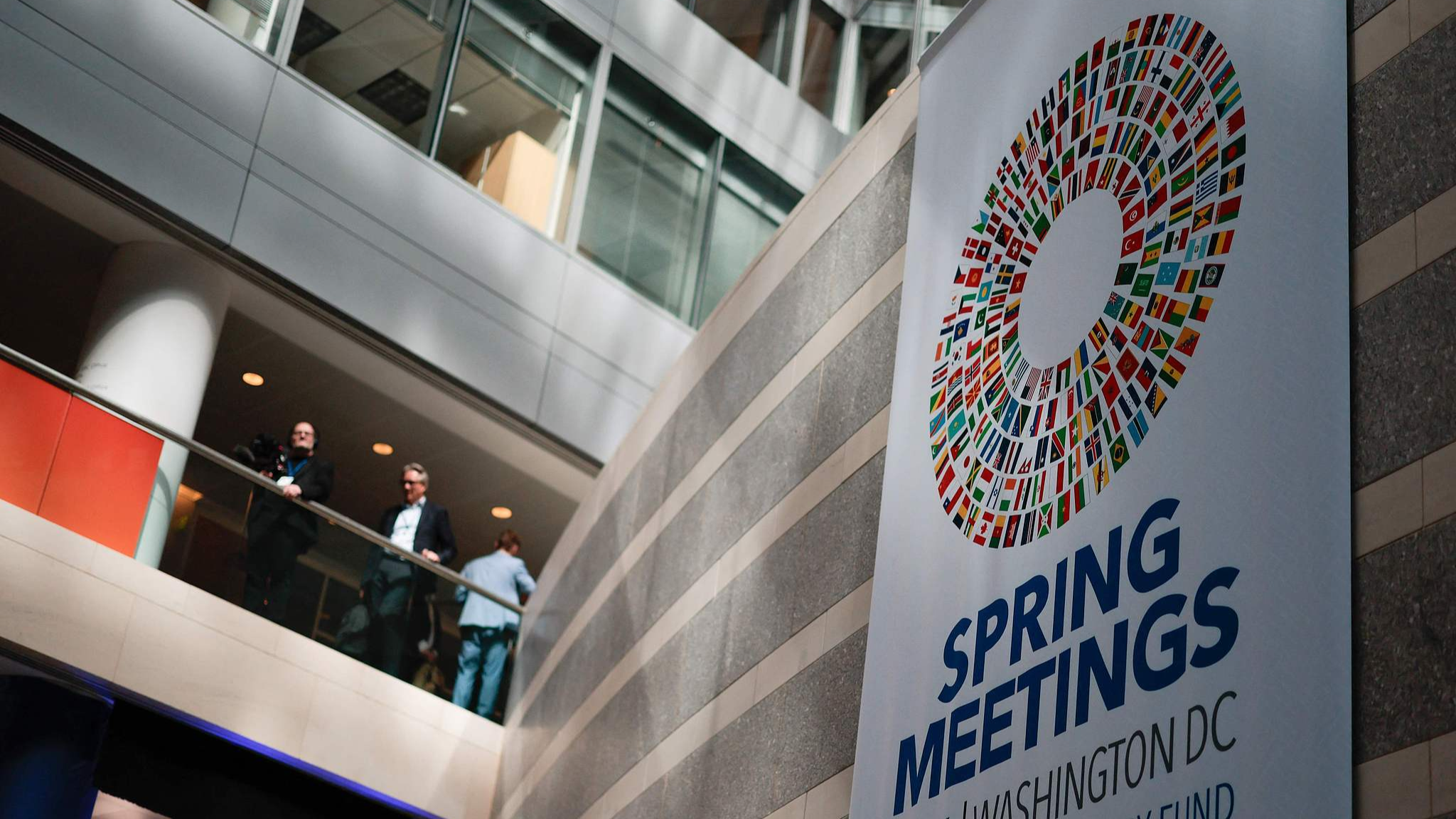 A logo for the 2026 IMF and World Bank Group Spring Meetings during the meetings in Washington, DC, April 16, 2026. /CFP