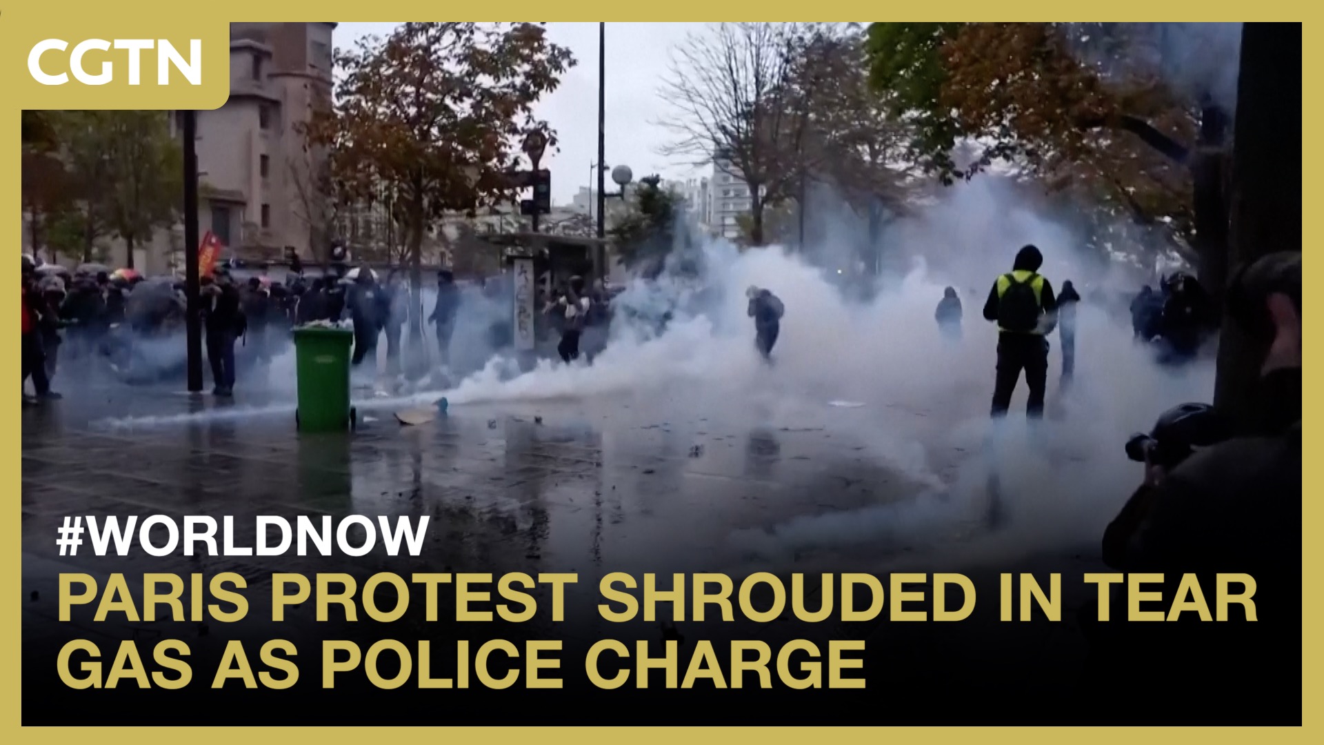 Paris protest shrouded in tear gas as police charge