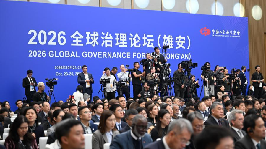 Media staff work during the opening ceremony of the 2026 Global Governance Forum (Xiongan) in Xiongan New Area, north China's Hebei Province, October 23, 2026. /Xinhua