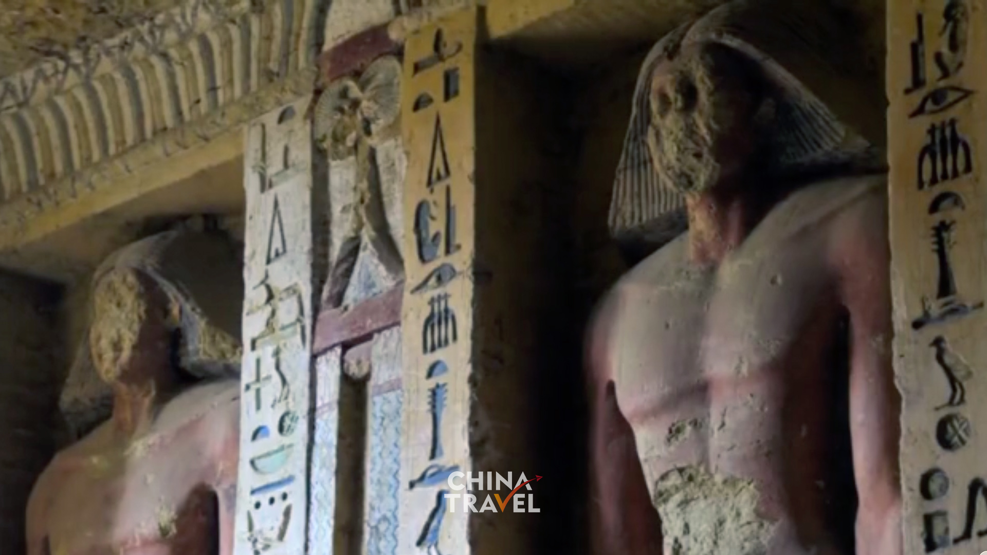 Small bronze figures and monumental Egyptian carvings bring different scales of ancient craftsmanship into view. /CGTN