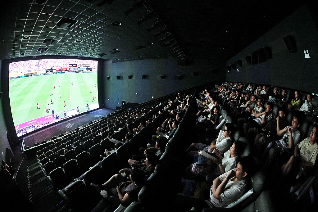 Fans watch the final match of the 2026 FIFA World Cup at a cinema in Jiaxing, Zhejiang Province on July 20, 2026. /VCG 