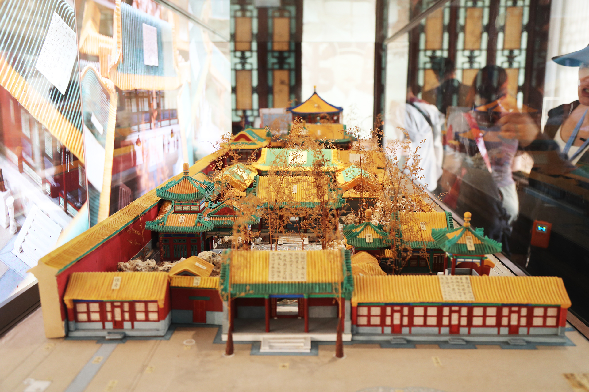A view of the re-created ironed paper models of the Qianlong Garden on display at the Palace Museum in Beijing. /CGTN