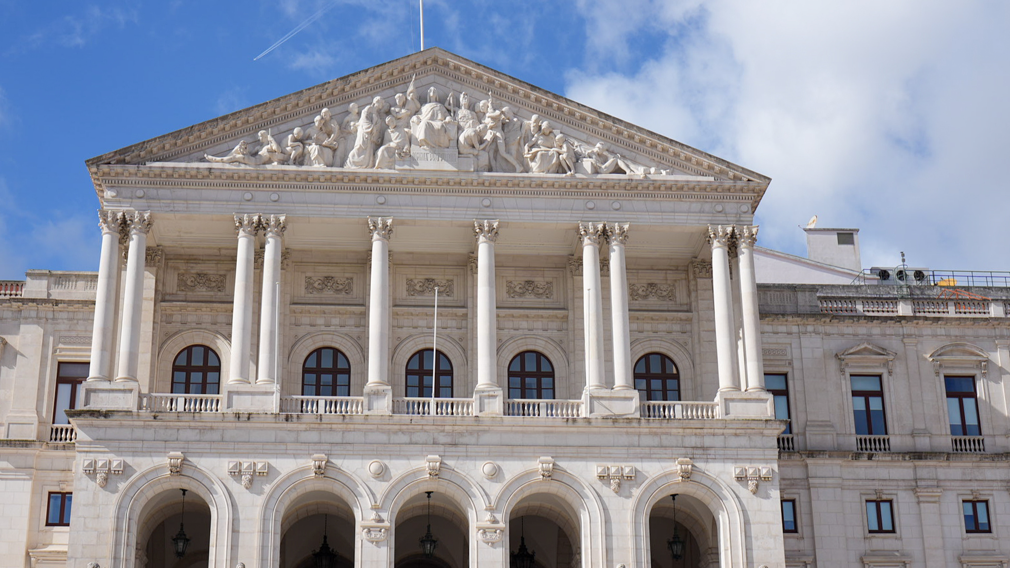 An exterior view of the Assembleia da Republica (Portuguese Parliament) in Lisbon, Portugal, on February 14, 2026. /VCG