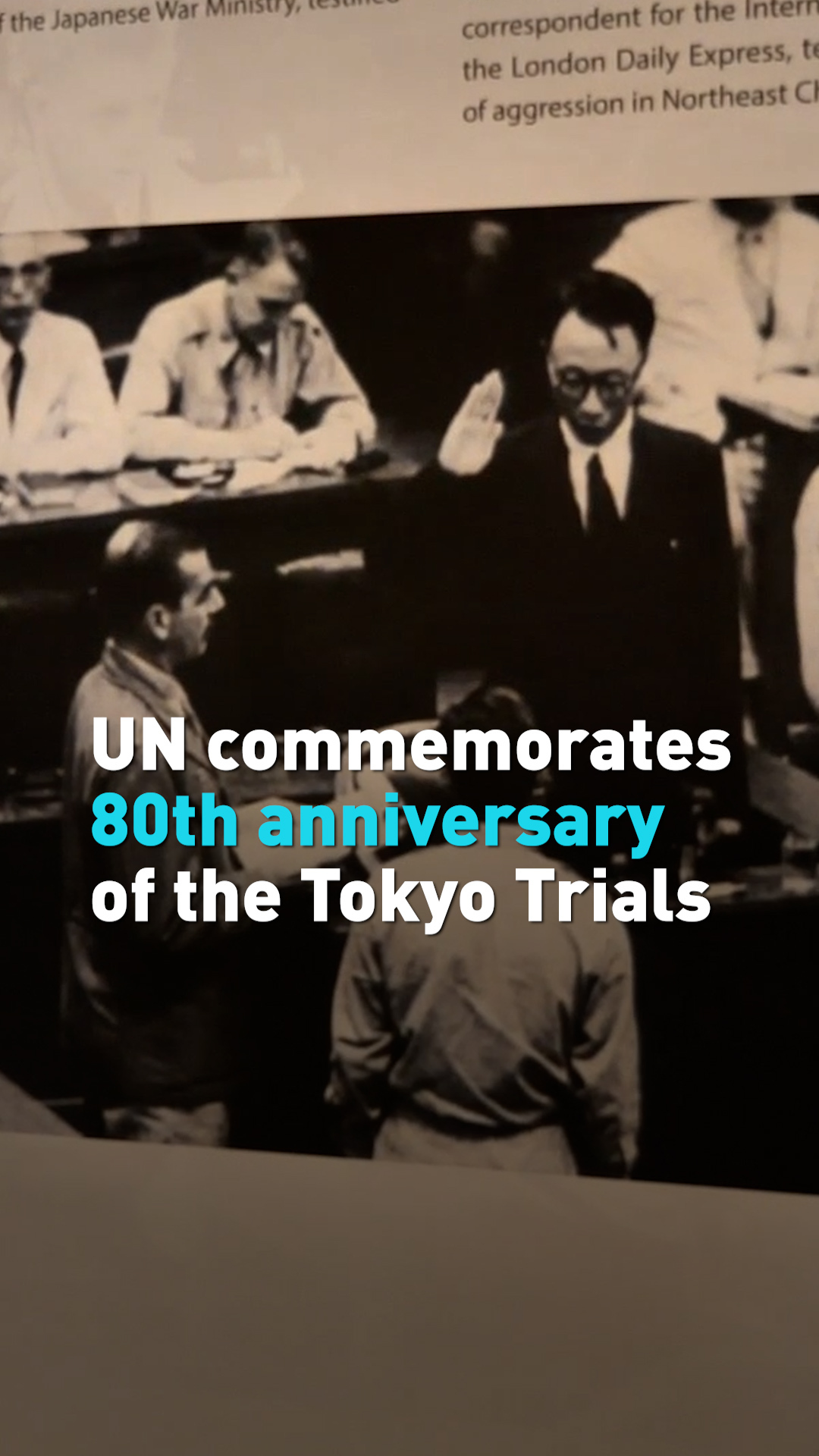 UN commemorates 80th anniversary of the Tokyo Trials