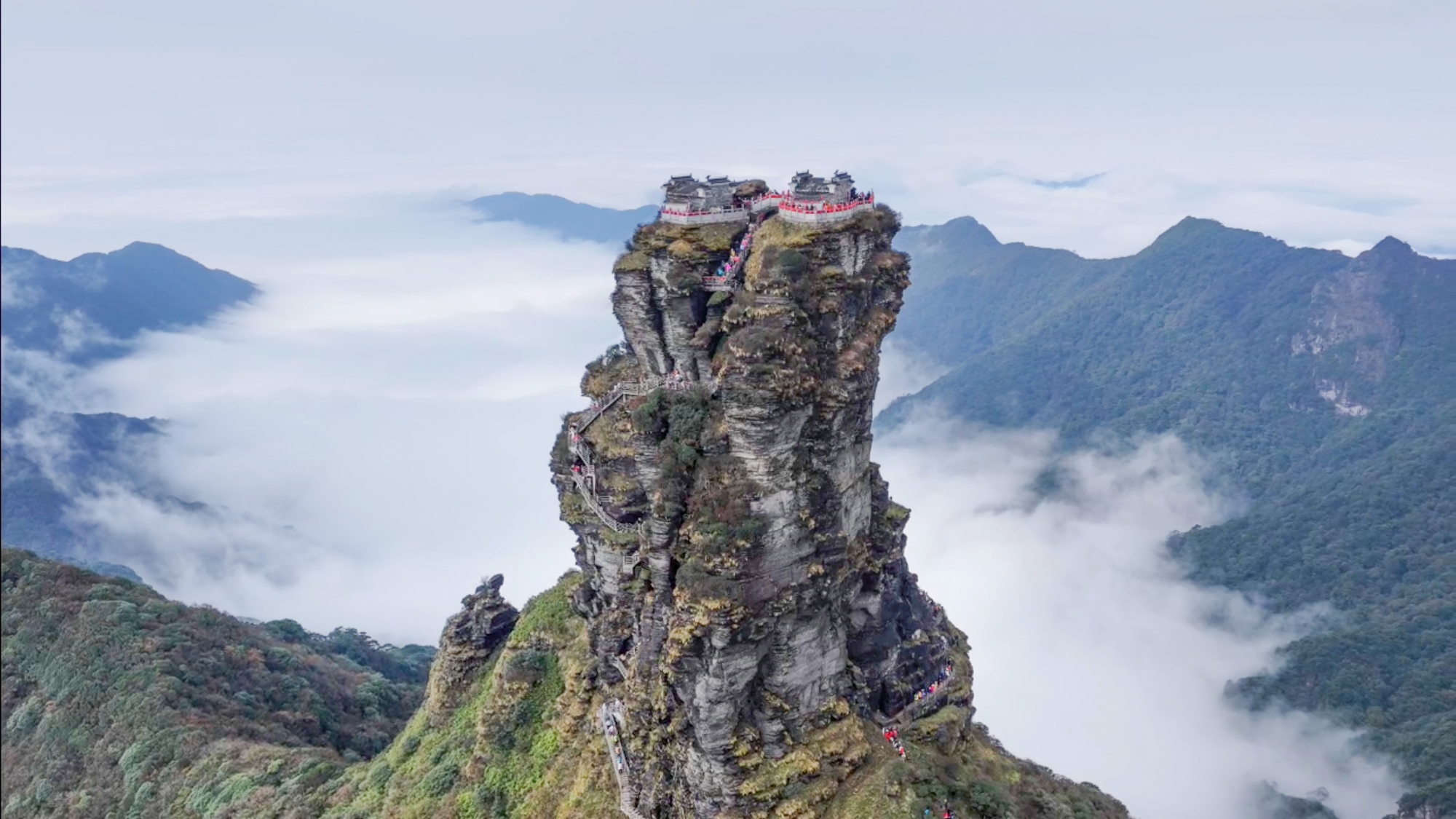 Dreamy clouds wrap UNESCO Mount Fanjing